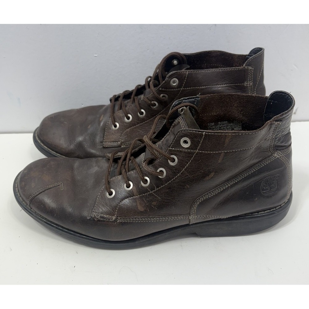 Timberland Men's Chukka Boots Brown Leather Size 12 Lace Up